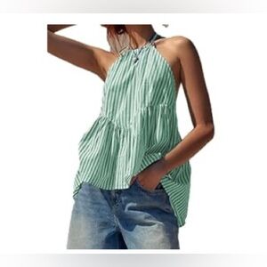 Open Back Peplum Halter